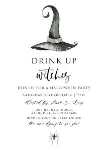 H1 - Witches Halloween Invitation 5x7 design preview