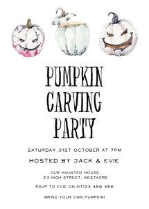 H1 - Pumpkin Carving Invitation 5x7 design preview