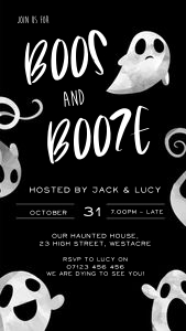H1 - Boos And Booze Invitation Mobile design preview