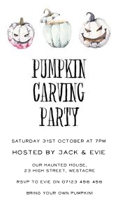 H1 - Pumpkin Party Invitation Mobile design preview