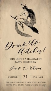 H1 - Vintage Witches Invitation Mobile design preview