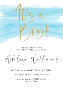 BS1 - Its A Boy Invite - 5x7 design preview