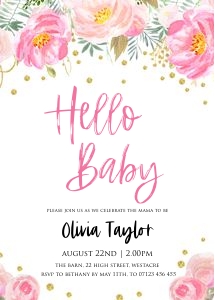 BF1 - Hello Baby Invite 5x7 design preview