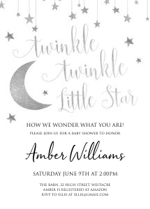 LSS1 - Little Star Invite 5x7 design preview