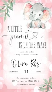PE1 - Baby Shower Invite Mobile design preview