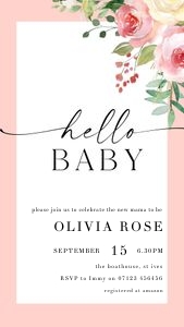 SF2 - Hello Baby Invite Mobile design preview