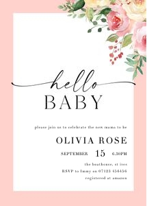 SF2 - Hello Baby Invite 5x7 design preview