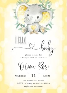 YE1 - Hello Baby Invite 5x7 design preview