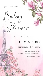 P1 - Baby Shower Invite Mobile design preview