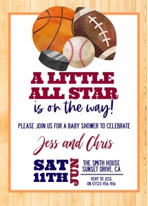 B2 - All Stars Invite 5x7 design preview