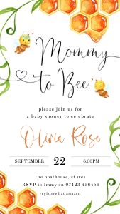 BB1 - Mommy To BEE Invite Mobile design preview