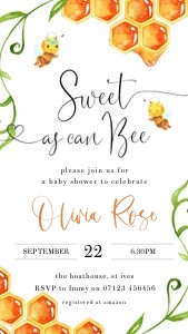 BB1 - Sweet BEE Invite Mobile design preview