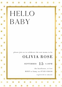 GD1 - Hello Baby Invite 5x7 design preview