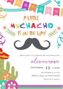 MX1 - Muchacho Baby Shower Invite 5x7 design preview