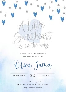 BH1 - Little Sweetheart Invite 5x7 design preview