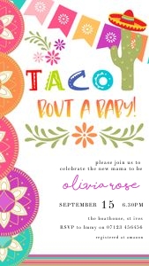 MX1 - Little Taco Invite Mobile design preview
