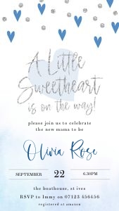 BH1 - Little Sweetheart Invite Mobile design preview