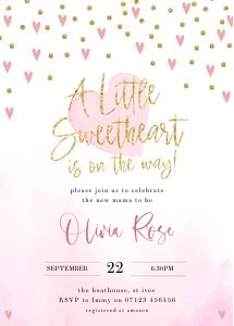PH1 - Sweetheart Baby Invite 5x7 design preview