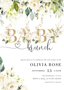 WF1 - Baby Brunch Invite 5x7 design preview