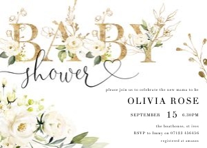 WF1 - Baby Shower Invite Landscape 7X5 design preview