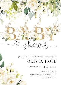 WF1 - Baby Shower Invite 5x7 design preview