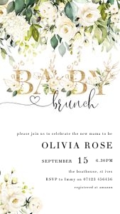 WF1 - Baby Brunch Invite Mobile design preview