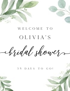 GLG - Bridal Shower Welcome Sign 8.5X11: GLG - Bridal Shower Welcome Signs