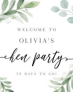 GLG - Hen Party Welcome Sign 8X10: GLG - Hen Party Welcome Signs