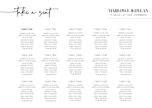 MD - Wedding Seating Chart 2 design preview