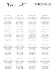 MD - Wedding Seating Chart 1 design preview