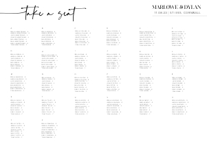 MD - Wedding Seating Chart 3 design preview