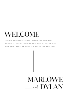 MD - Wedding Timeline & Welcome Letter design preview