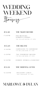 MD - Wedding Weekend Itinerary Mobile design preview