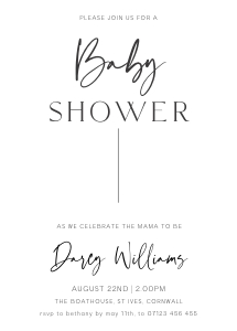 Ah1 - Baby Shower Invitation 5x7 design preview