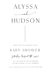 AH1 - Names Baby Shower Invite 5x7 design preview