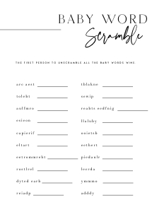 AH1 - Baby Word Scramble design preview