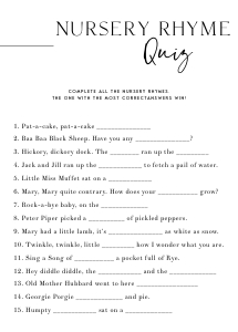 AH1 - Nursery Rhyme Quiz 5x7 design preview