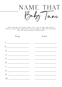 AH1 - Name That Baby Tune design preview