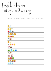 WL1 - Bridal Shower Emoji Pictionary design preview