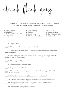 WL1 - Chick Flick Quiz design preview