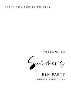 WL1 - Hen Party Welcome Sign design preview