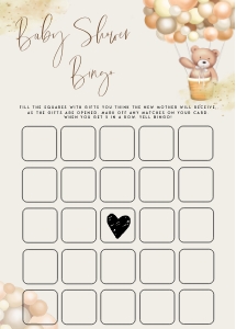 BB2 - Baby Shower Bingo design preview