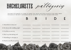 NX1 - Bachelorette Scattergories - 7x5: NX1 - 40 Bachelorette Games