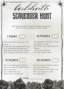 NX1 - Bachelorette Scavenger Hunt - 5x7: NX1 - 40 Bachelorette Games