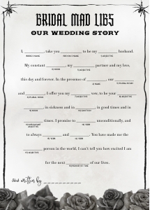 NX1 - Bridal Mad Libs - Wedding Vows - 5x7: NX1 - 40 Bachelorette Games