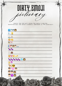 NX1 - Dirty Emoji Pictionary - 5x7: NX1 - 40 Bachelorette Games