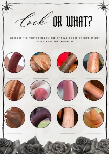 NX1 - Cock or What - 5x7: NX1 - 40 Bachelorette Games