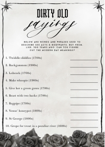 NX1 - Dirty Old Sayings - 5x7: NX1 - 40 Bachelorette Games