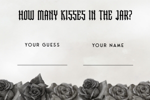 NX1 - How Many Kisses Card 6x4: NX1 - 40 Bachelorette Games