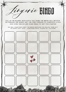 NX1 - Lingerie Bingo - 5x7: NX1 - 40 Bachelorette Games